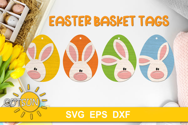 Easter Eggs basket tags SVG