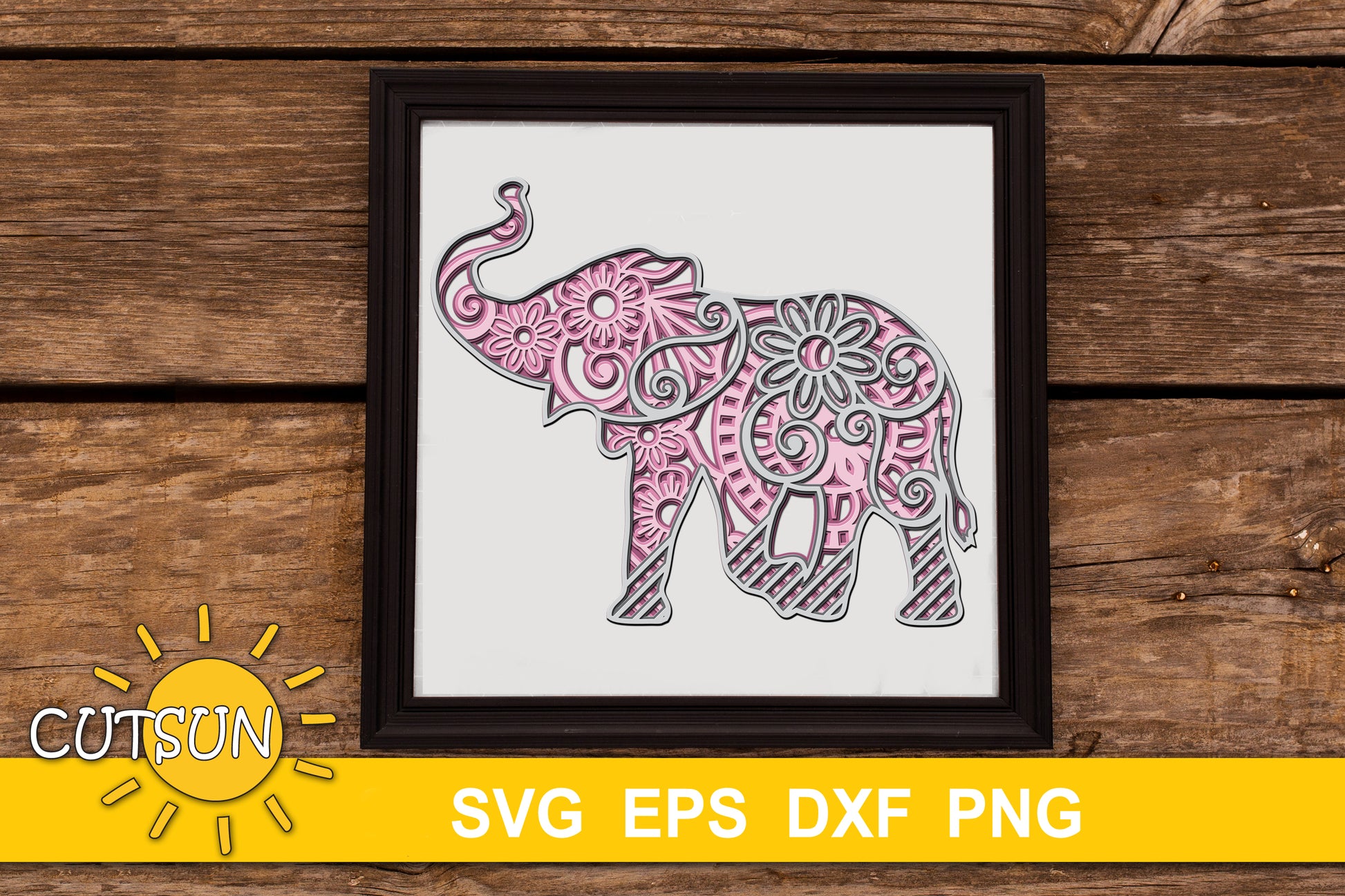 3D layered Elephant SVG