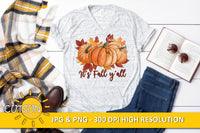 It's Fall Y'all Watercolor sublimation design PNG