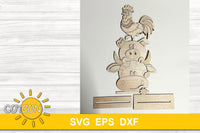 Farmhouse standing sign SVG | Cow, pig and rooster standing sign