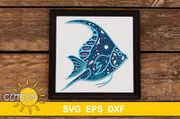 3D Layered Fish SVG
