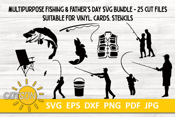 Fishing clipart SVG bundle