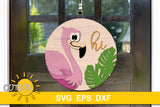 Flamingo hi door hanger SVG