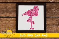 3D Layered Flamingo SVG