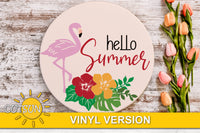 Hello Summer Door hanger SVG | Flamingo door hanger SVG | Hibiscus door hanger svg