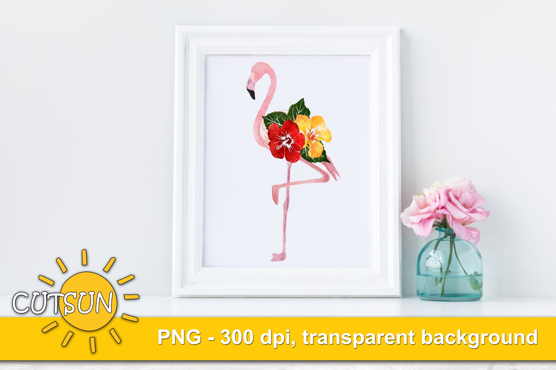 Flamingo Watercolor sublimation design
