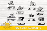 Floral Alphabet split SVG
