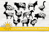 Floral Farmhouse animals SVG