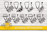 Floral Stethoscope SVG bundle