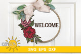 Floral door hanger SVG | Floral Welcome sign SVG