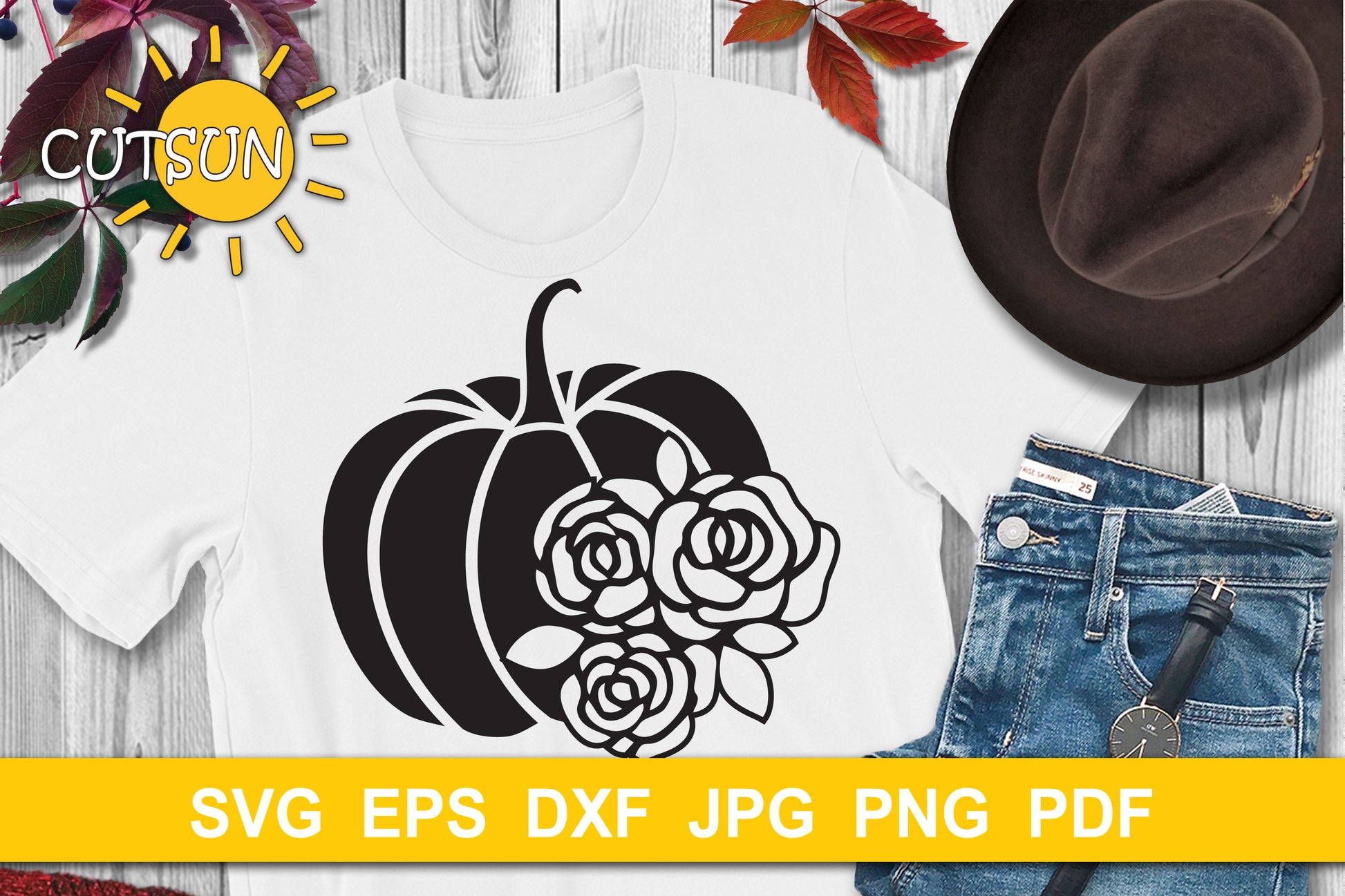 Floral pumpkin SVG