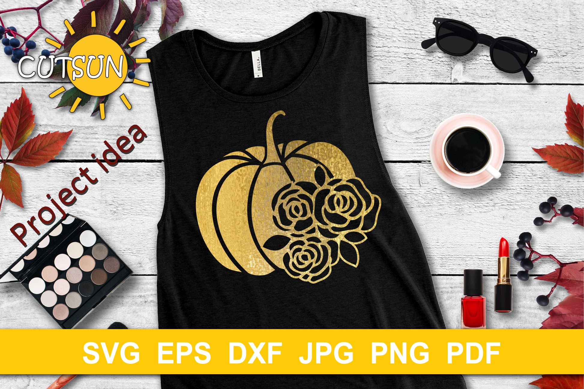 Floral pumpkin SVG