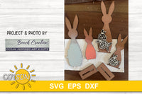 Easter bunny shelf sitters SVG | Floral bunnies shelf sitters SVG