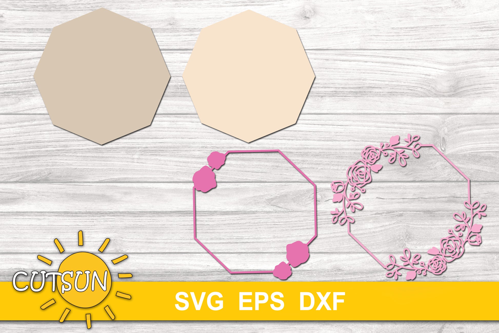 3D Layered Floral frame SVG
