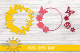 3D Layered Floral frame SVG