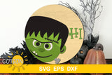 Frankenstein Hi Halloween door hanger SVG
