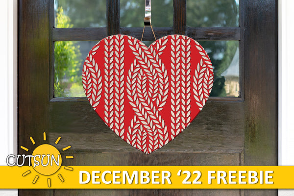 Knitted heart door hanger SVG