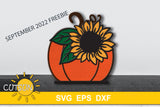 Standing pumpkin with Sunflower free svg