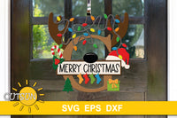 Letter G Christmas monogram door hanger SVG