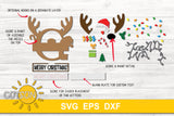 Letter G Christmas monogram door hanger SVG
