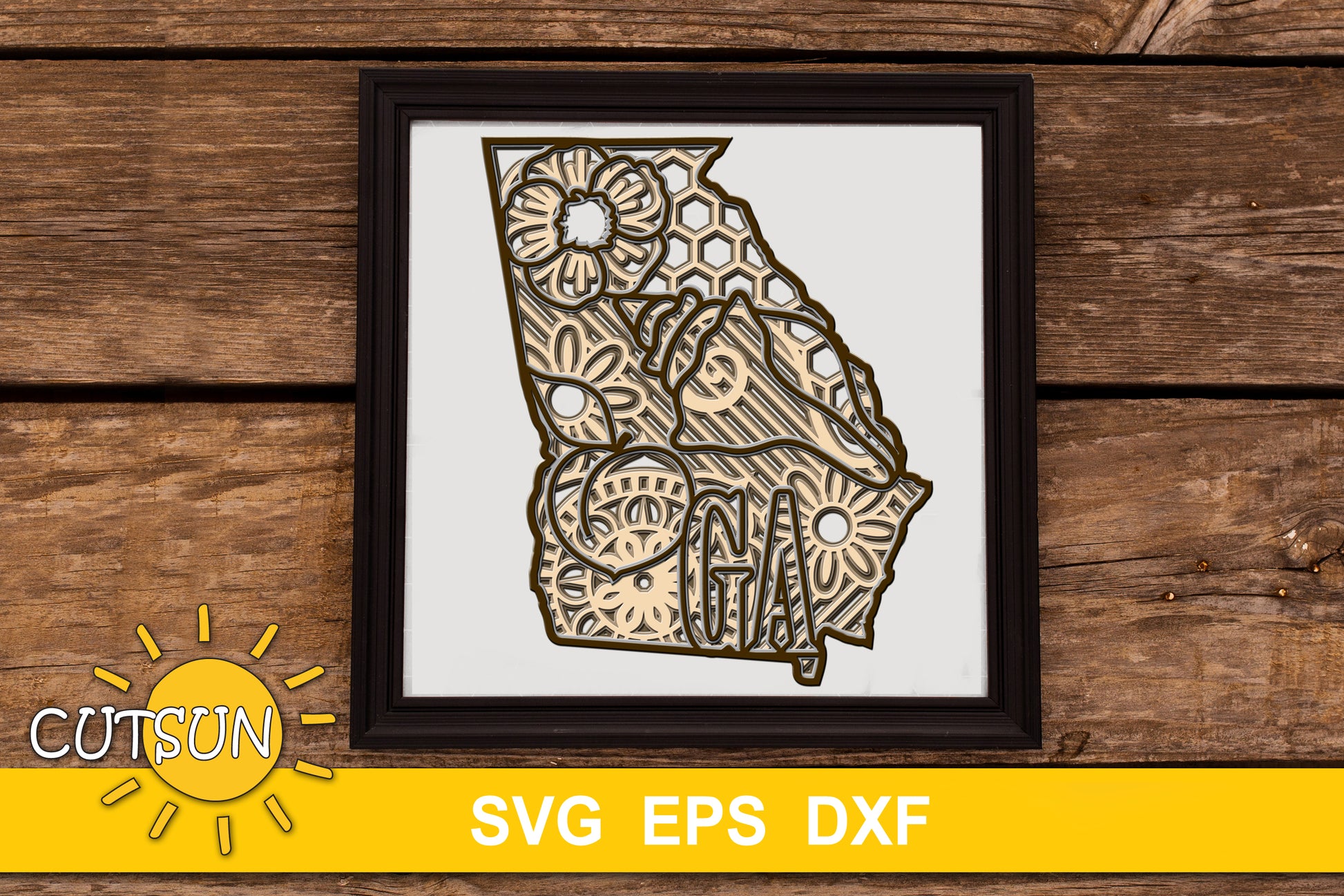 3D Layered Georgia Mandala SVG