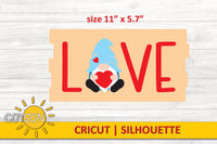 Love Gnome Shiplap Heart Sign SVG | Valentine's day Gnome SVG | Valentines Door Hanger svg