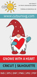 Gnome SVG | Love gnome SVG | Gnome with a heart cut file