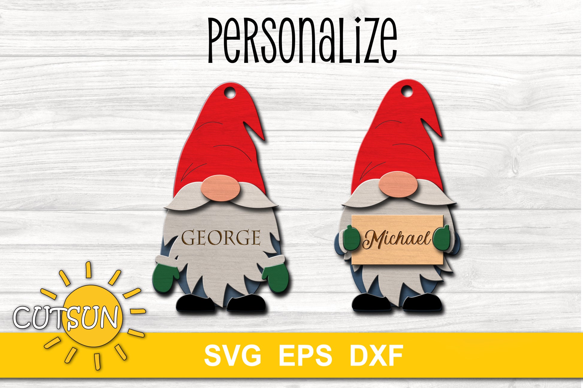 Gnomes Christmas ornaments SVG bundle