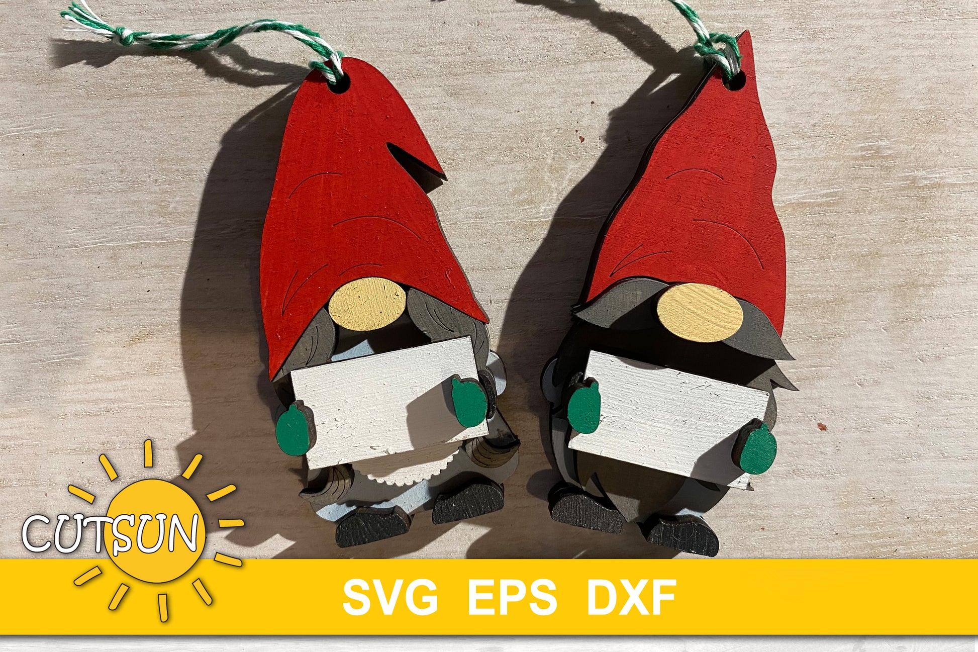 Gnomes Christmas ornaments SVG bundle