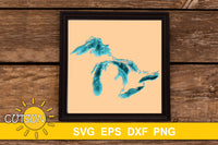 3D Layered Map Great Lakes SVG