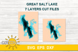 3D Layered Great Salt Lake Depth Map SVG