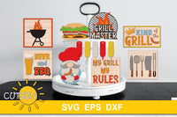 Grill master tiered tray decor| Father's day tiered tray decor | Glowforge SVG | Laser cut file