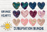 Grunge hearts sublimation bundle