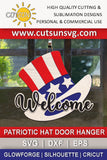 Patriotic Hat door hanger SVG | Patriotic Door hanger SVG