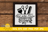 Hairdresser SVG bundle | Floral Hairdresser Split monogram SVG bundle