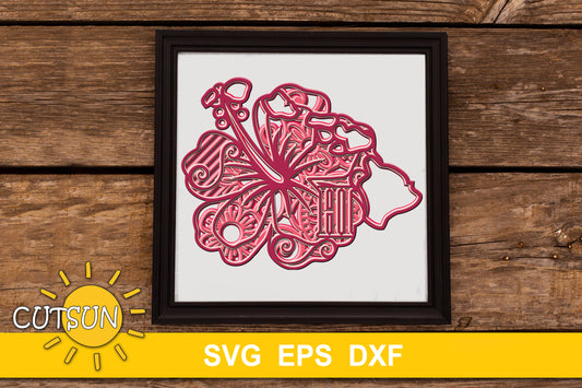 3D Layered Hawaii SVG