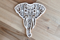 3D layered elephant head