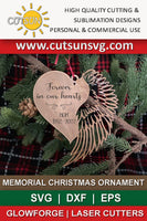 Memorial Christmas ornament SVG - heart and angel wing