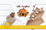 Hello Pumpkin Watercolor Sublimation design PNG