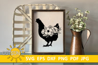 Floral Chicken SVG