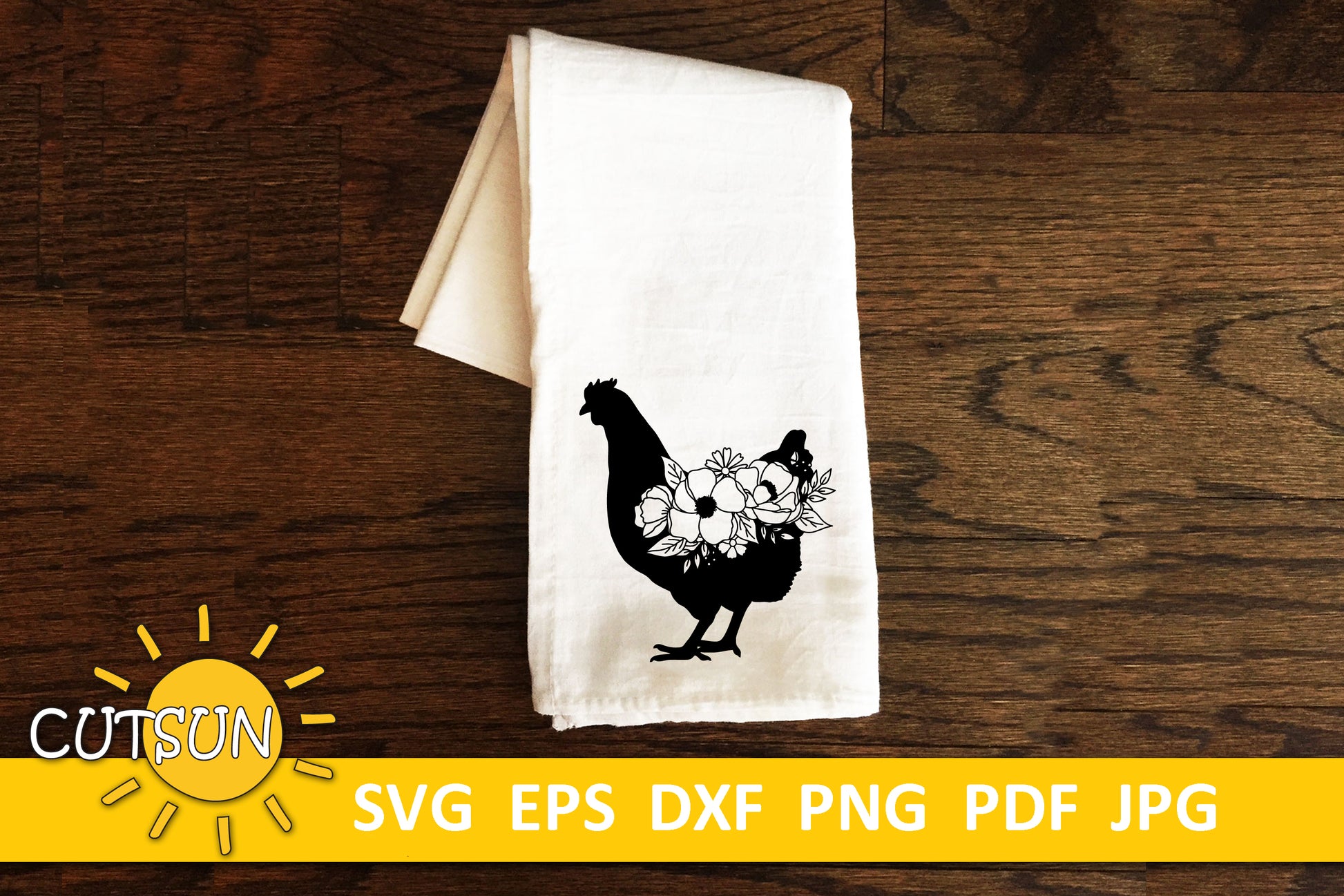 Floral Chicken SVG