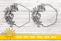Floral Frames SVG Roses Hexagon