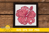 3D Layered Hibiscus SVG