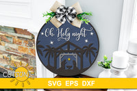 Oh Holy Night Round Sign SVG
