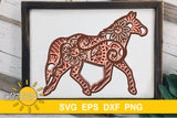 3D Layered Horse SVG
