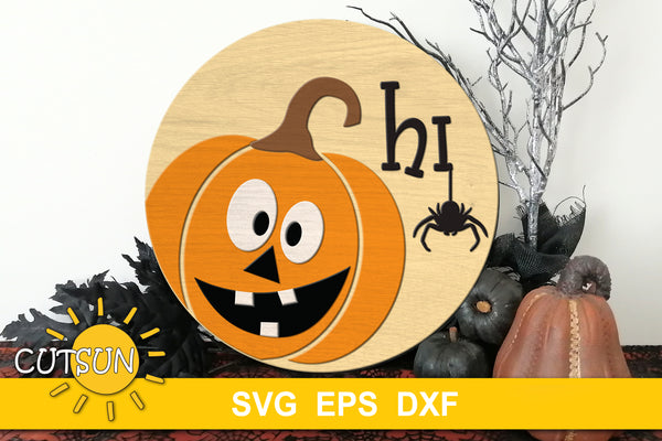 Jack O Lantern Halloween Door hanger SVG