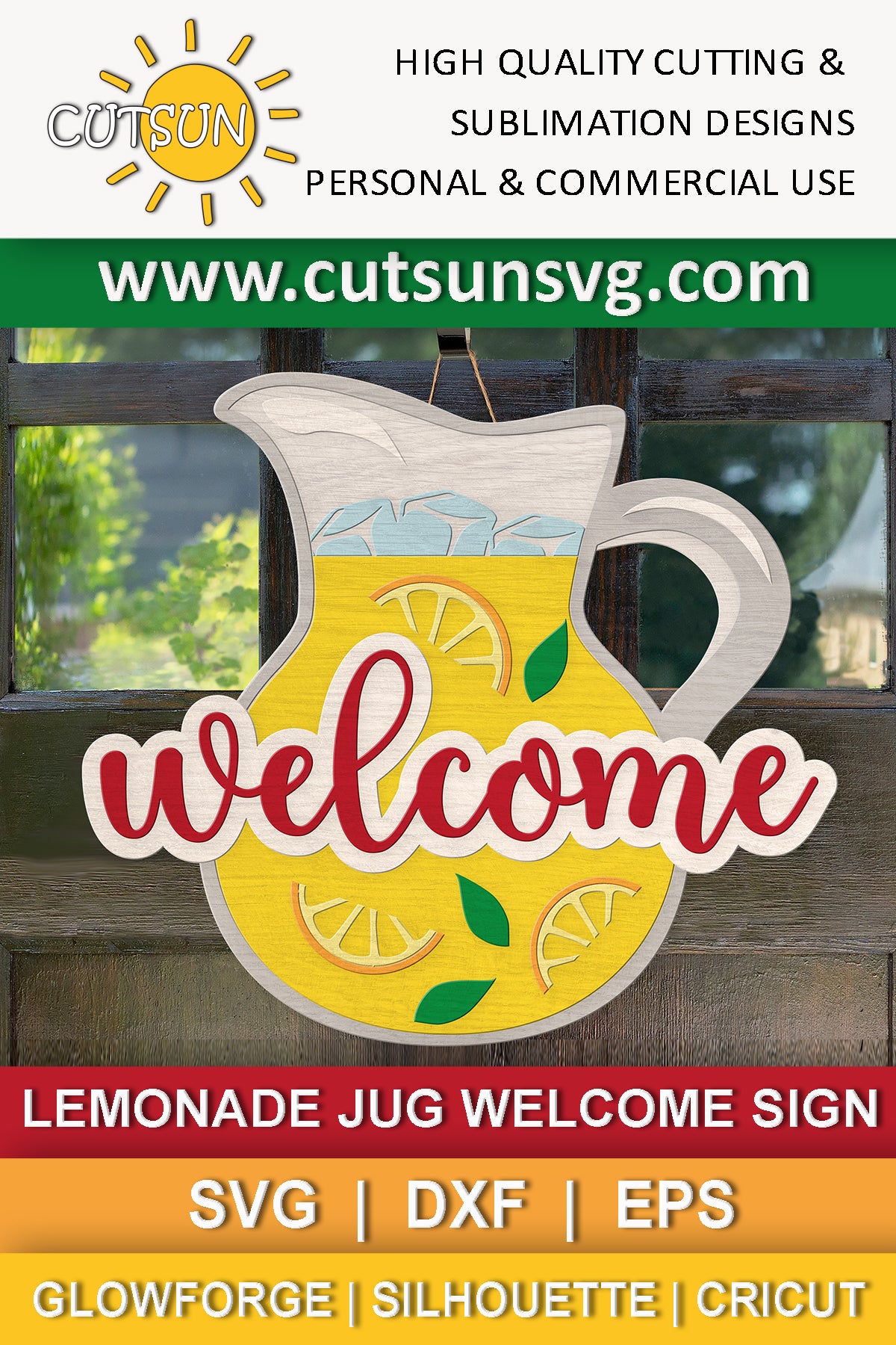 Lemonade Jug Welcome sign SVG