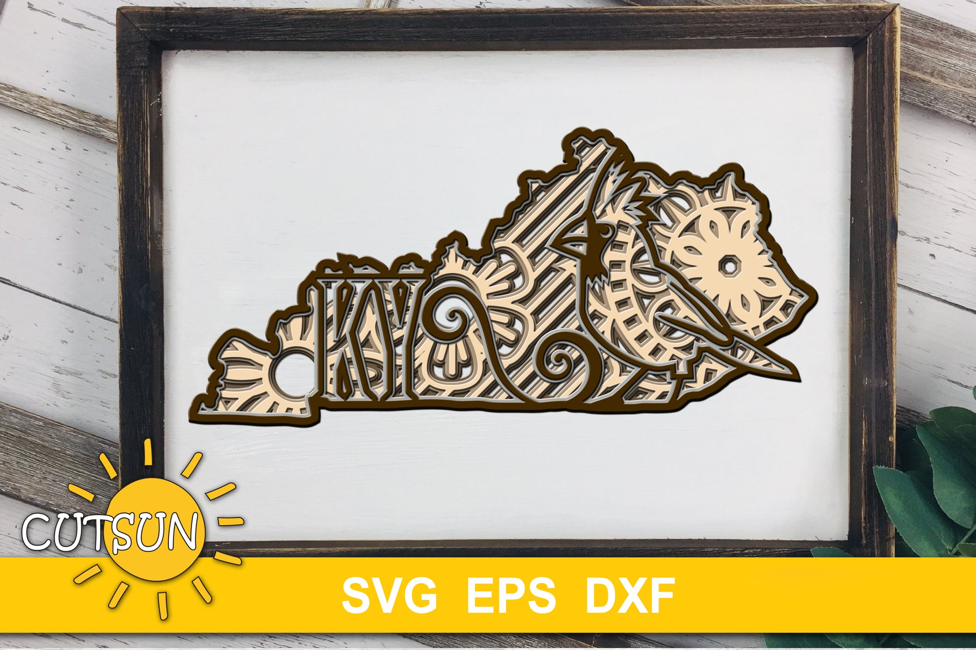 3D Layered Kentucky Mandala SVG
