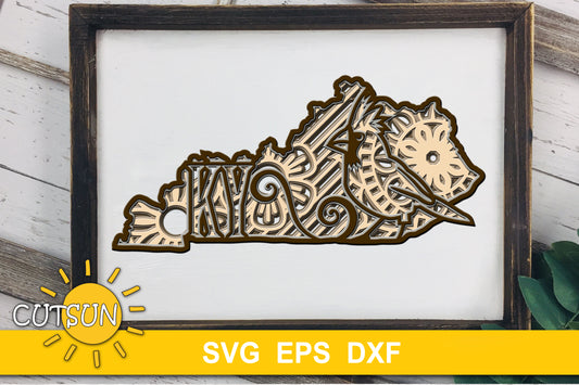 3D Layered Kentucky Mandala SVG