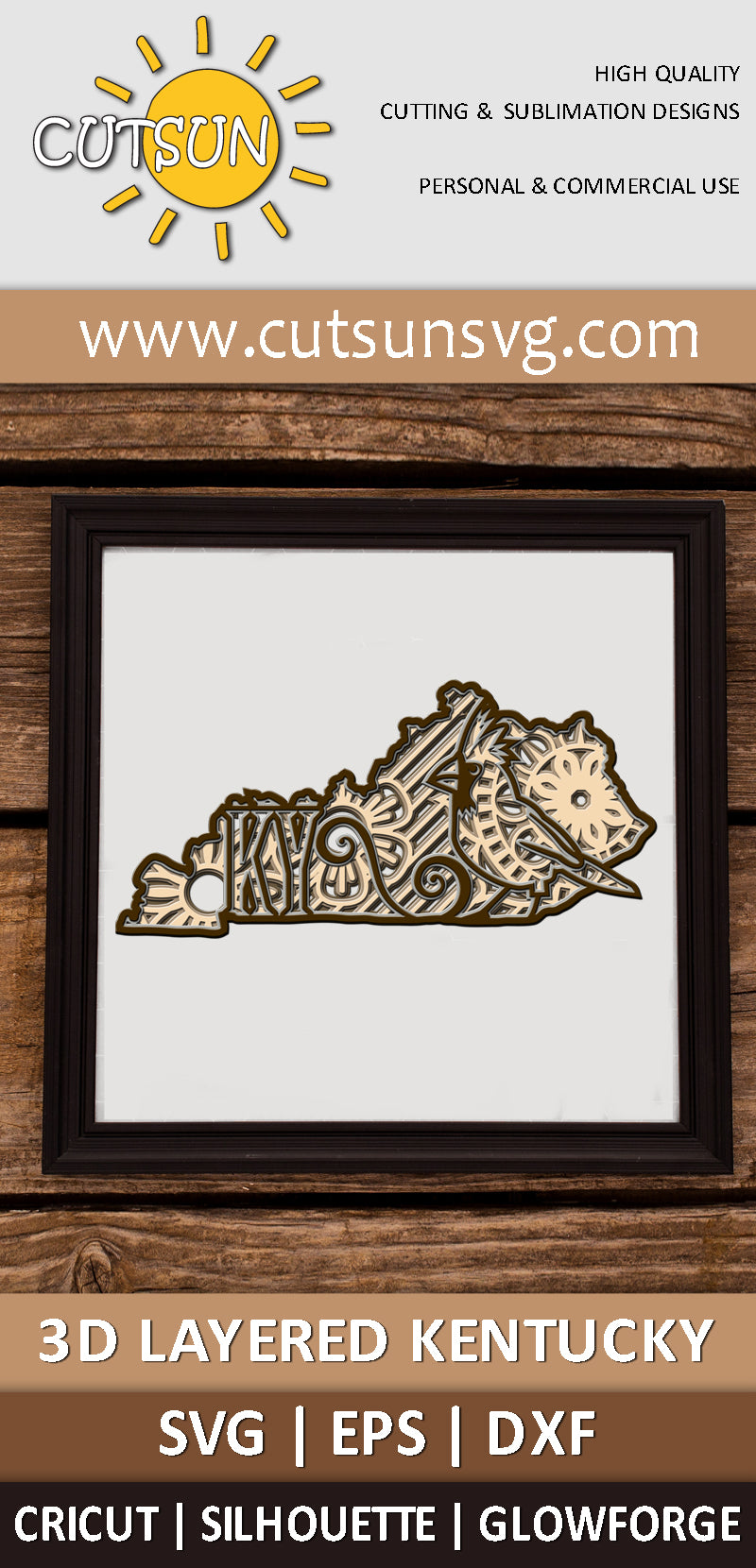3D Layered Kentucky Mandala SVG